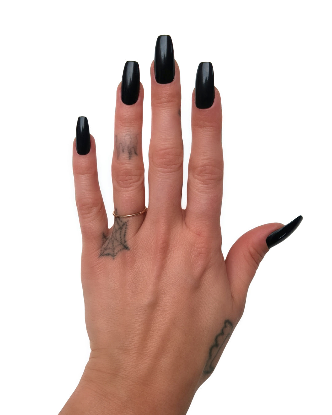GOTHIC BLACK BIODEGRADABLE PRESS ON NAILS CLAWS KIT