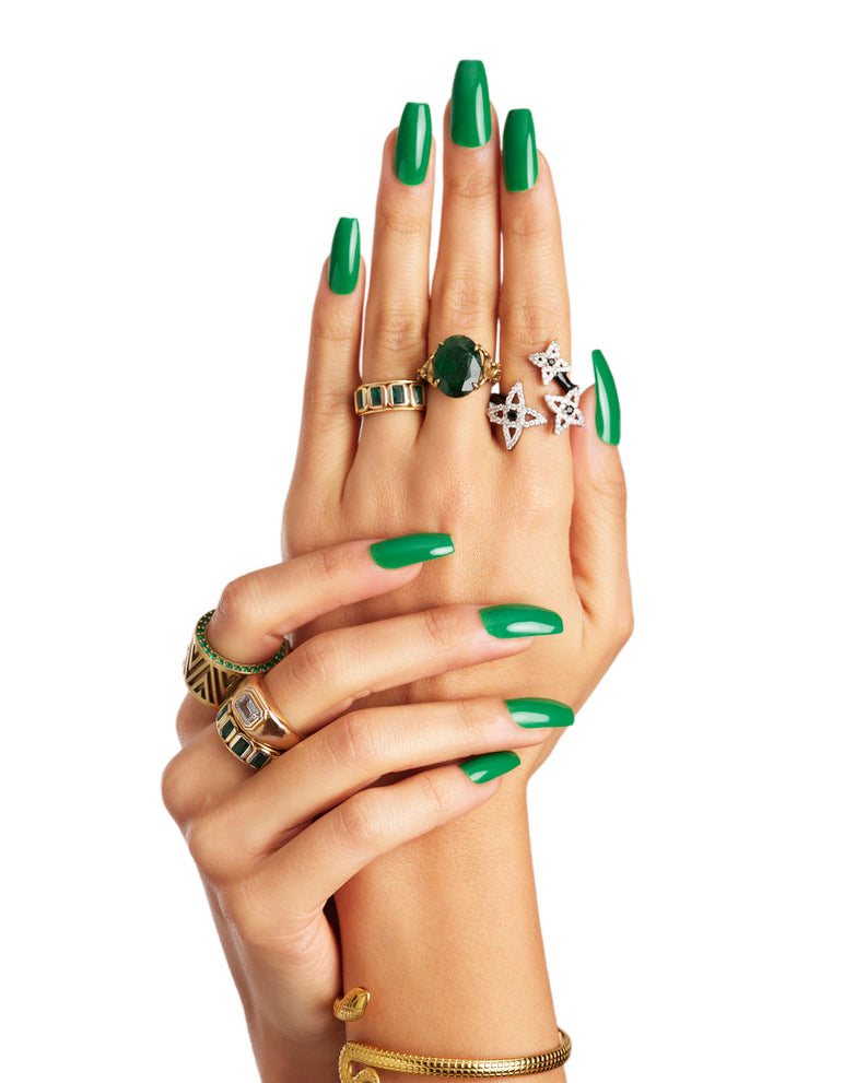 AMAZON GREEN BIODEGRADEABLE PRESS ON NAILS CLAWS KIT