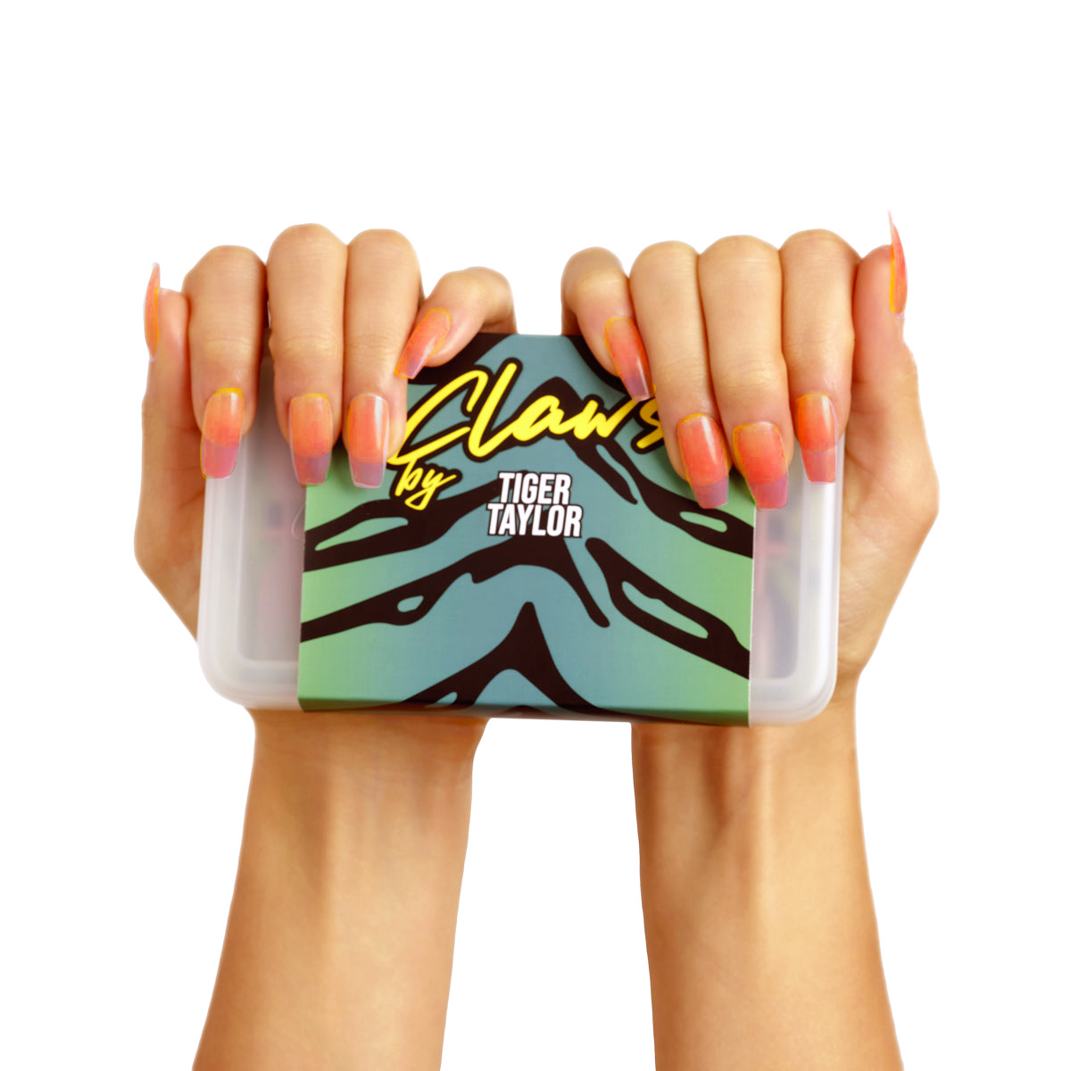 MIAMI NEON ORANGE JELLY PRESS ON NAILS KIT